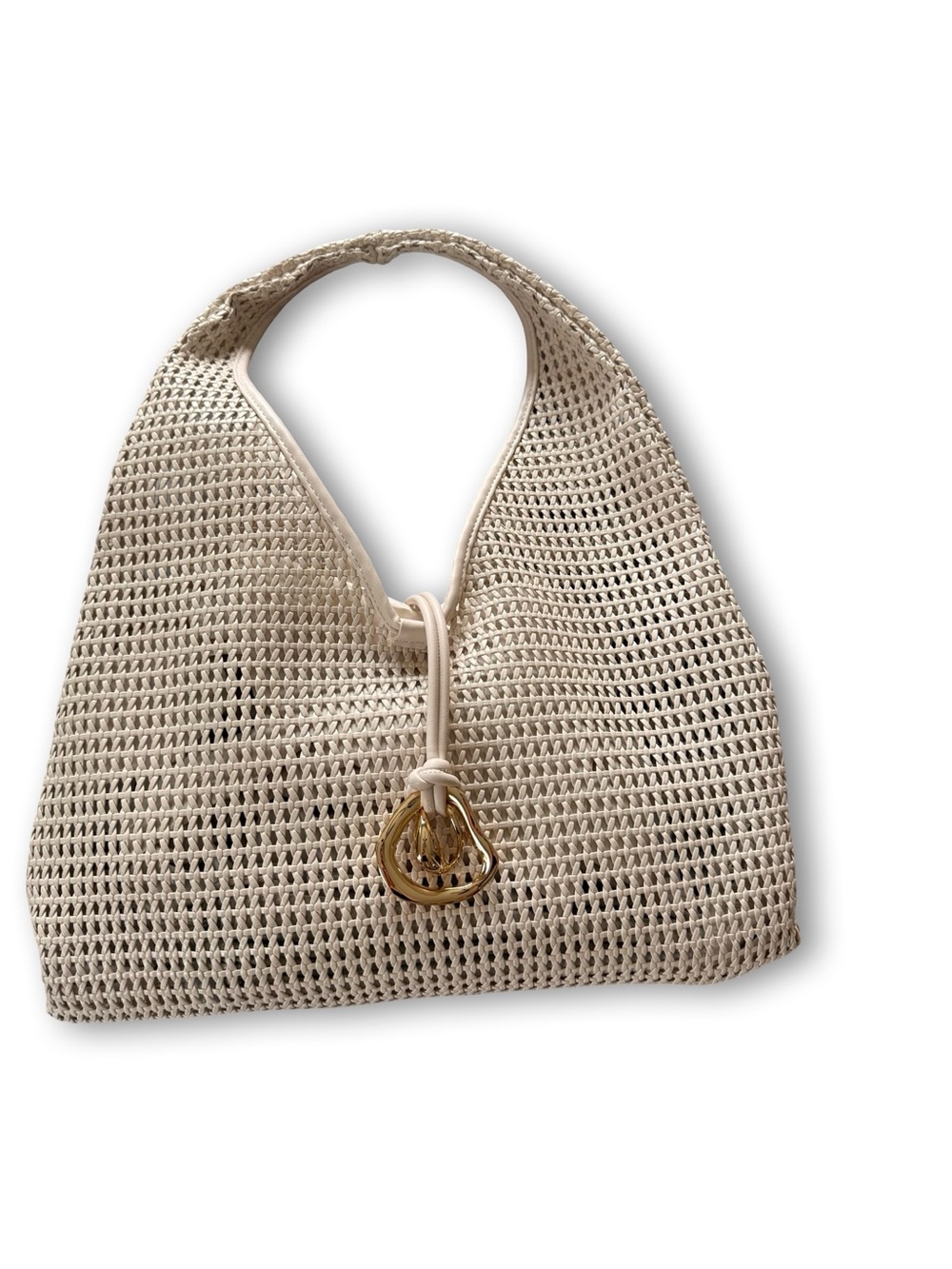 Dolce Vita Woven Hobo Shoulder Bag with Detachable Pouch – Cream - Picture 2 of 4